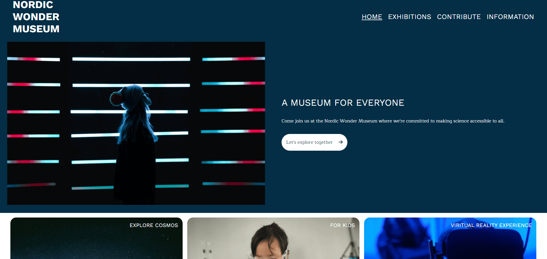 Screenshot of Nordic Wonder Museum website